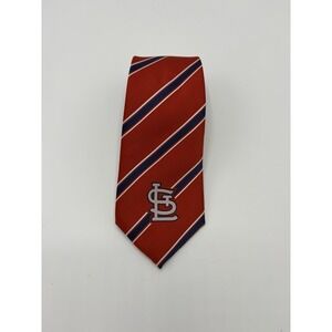 MLB St. Louis Cardinals Tie Necktie Red Blue Repp Striped 56"